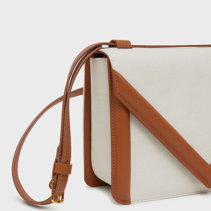 Women's Mansur Gavriel M Frame Box Crossbody Bags White / Brown | AU 9261NR